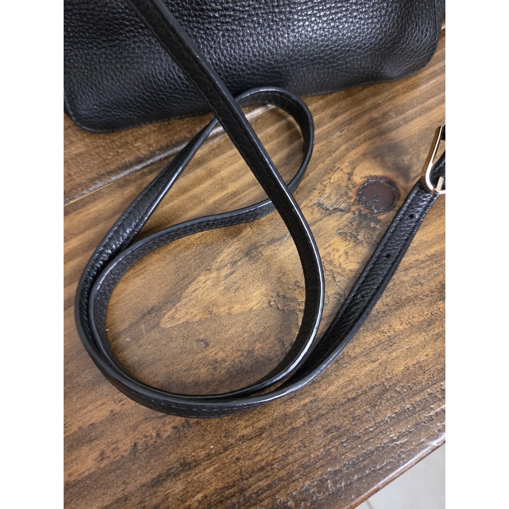 Tory Burch Black Pebbled Leather Thea Messenger Bag Flap Crossbody Purse Tassels - Picture 16 of 16